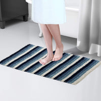Padstow Super Soft Absorbent Stripe Bathmat 50 x 80 cm Quick-Drying Anti-Slip Durable Bathroom Accessory by OLIVIA ROCCO Bath Mat
