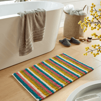 Padstow Super Soft Absorbent Stripe Bathmat 50 x 80 cm Quick-Drying Anti-Slip Durable Bathroom Accessory by OLIVIA ROCCO Bath Mat