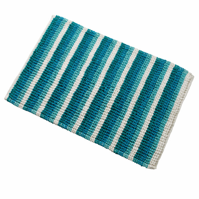 Padstow Super Soft Absorbent Stripe Bathmat 50 x 80 cm Quick-Drying Anti-Slip Durable Bathroom Accessory by OLIVIA ROCCO TEAL Bath Mat