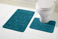 Cali Bath Mat Set Luxury Super Soft Non-Slip Ultra Absorbent Bathroom Mats in Multiple Colours and Sizes for Comfort and Safety by OLIVIA ROCCO TEAL Bath Mat