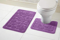 Cali Bath Mat Set Luxury Super Soft Non-Slip Ultra Absorbent Bathroom Mats in Multiple Colours and Sizes for Comfort and Safety by OLIVIA ROCCO PURPLE Bath Mat