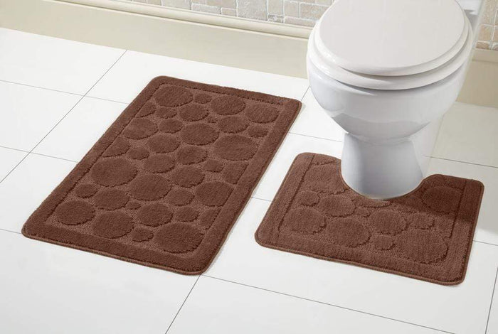 Cali Bath Mat Set Luxury Super Soft Non-Slip Ultra Absorbent Bathroom Mats in Multiple Colours and Sizes for Comfort and Safety by OLIVIA ROCCO CHOCOLATE Bath Mat