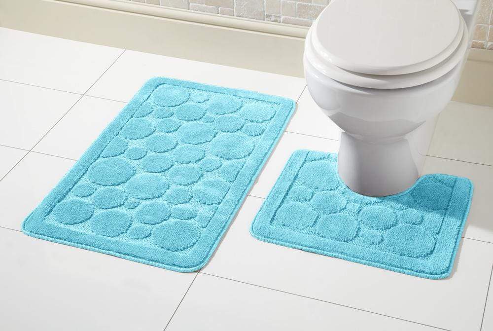 Cali Bath Mat Set Luxury Super Soft Non-Slip Ultra Absorbent Bathroom Mats in Multiple Colours and Sizes for Comfort and Safety by OLIVIA ROCCO AQUA Bath Mat