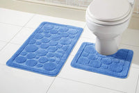 Cali Bath Mat Set Luxury Super Soft Non-Slip Ultra Absorbent Bathroom Mats in Multiple Colours and Sizes for Comfort and Safety by OLIVIA ROCCO BLUE Bath Mat