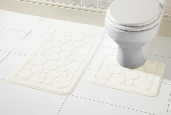 Cali Bath Mat Set Luxury Super Soft Non-Slip Ultra Absorbent Bathroom Mats in Multiple Colours and Sizes for Comfort and Safety by OLIVIA ROCCO CREAM Bath Mat