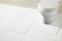 Cali Bath Mat Set Luxury Super Soft Non-Slip Ultra Absorbent Bathroom Mats in Multiple Colours and Sizes for Comfort and Safety by OLIVIA ROCCO WHITE Bath Mat