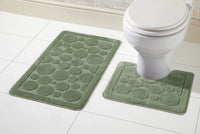 Cali Bath Mat Set Luxury Super Soft Non-Slip Ultra Absorbent Bathroom Mats in Multiple Colours and Sizes for Comfort and Safety by OLIVIA ROCCO FORREST GREEN Bath Mat