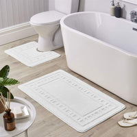 Jumbo Ultra Soft Non-Slip Bath Mat Set with Ultra Absorbent Material for Stylish Bathroom in Multiple Colours by OLIVIA ROCCO WHITE Bath Mat