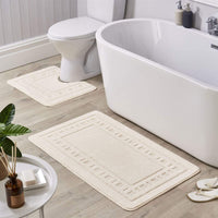 Jumbo Ultra Soft Non-Slip Bath Mat Set with Ultra Absorbent Material for Stylish Bathroom in Multiple Colours by OLIVIA ROCCO CREAM Bath Mat