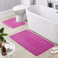Jumbo Ultra Soft Non-Slip Bath Mat Set with Ultra Absorbent Material for Stylish Bathroom in Multiple Colours by OLIVIA ROCCO HOT PINK Bath Mat