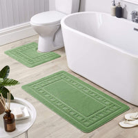 Jumbo Ultra Soft Non-Slip Bath Mat Set with Ultra Absorbent Material for Stylish Bathroom in Multiple Colours by OLIVIA ROCCO GREEN Bath Mat