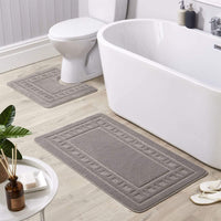 Jumbo Ultra Soft Non-Slip Bath Mat Set with Ultra Absorbent Material for Stylish Bathroom in Multiple Colours by OLIVIA ROCCO SILVER Bath Mat