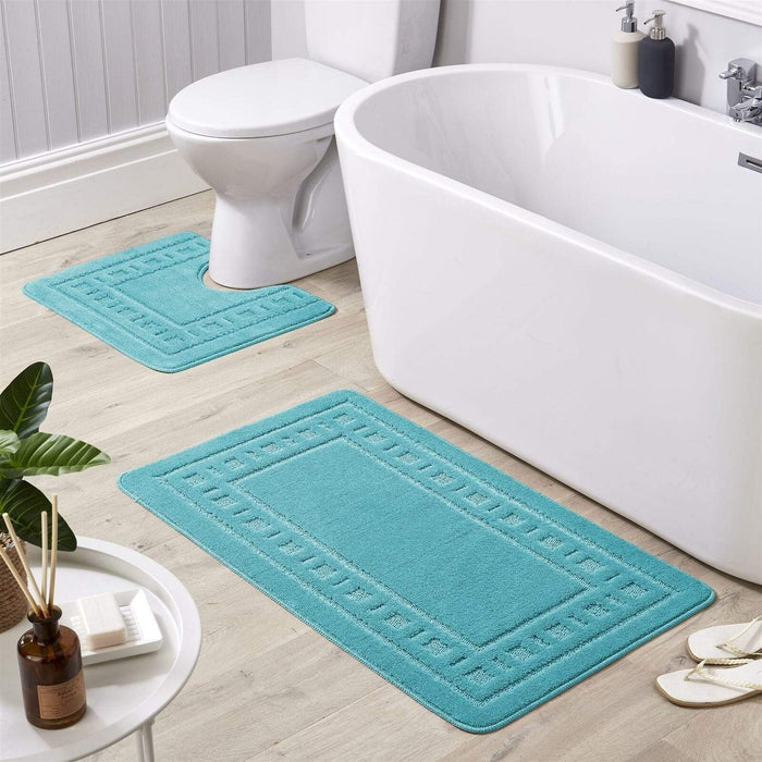 Jumbo Ultra Soft Non-Slip Bath Mat Set with Ultra Absorbent Material for Stylish Bathroom in Multiple Colours by OLIVIA ROCCO AQUA Bath Mat