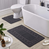 Jumbo Ultra Soft Non-Slip Bath Mat Set with Ultra Absorbent Material for Stylish Bathroom in Multiple Colours by OLIVIA ROCCO DARK GREY Bath Mat