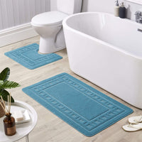 Jumbo Ultra Soft Non-Slip Bath Mat Set with Ultra Absorbent Material for Stylish Bathroom in Multiple Colours by OLIVIA ROCCO TEAL Bath Mat
