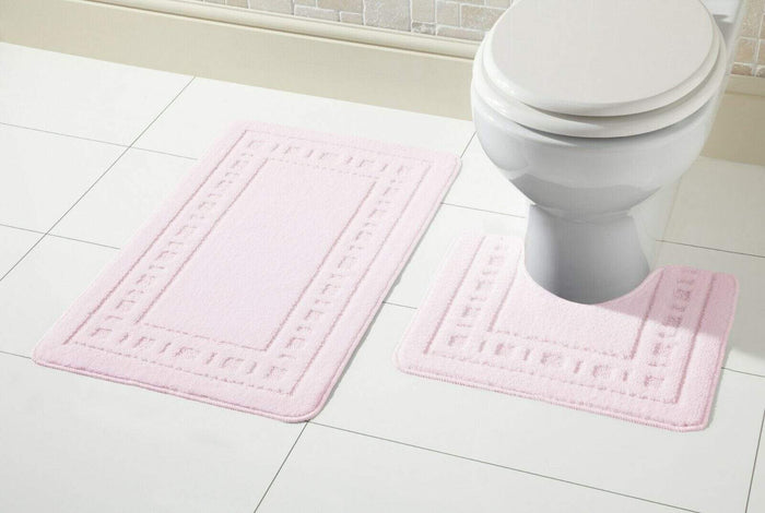 Miami Bath Mat Set Luxurious Ultra-Absorbent Non-Slip Bathroom Rugs with Multiple Color Options Perfect for Home Hotel or Guesthouse by OLIVIA ROCCO BLUSH PINK Bath Mat