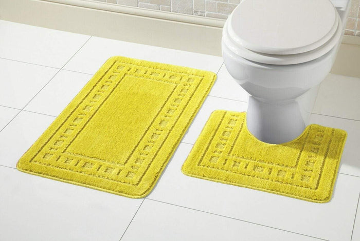 Miami Bath Mat Set Luxurious Ultra-Absorbent Non-Slip Bathroom Rugs with Multiple Color Options Perfect for Home Hotel or Guesthouse by OLIVIA ROCCO OCHRE Bath Mat