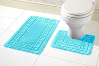 Miami Bath Mat Set Luxurious Ultra-Absorbent Non-Slip Bathroom Rugs with Multiple Color Options Perfect for Home Hotel or Guesthouse by OLIVIA ROCCO AQUA Bath Mat