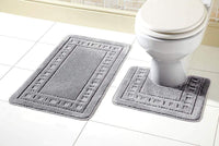 Miami Bath Mat Set Luxurious Ultra-Absorbent Non-Slip Bathroom Rugs with Multiple Color Options Perfect for Home Hotel or Guesthouse by OLIVIA ROCCO SILVER Bath Mat