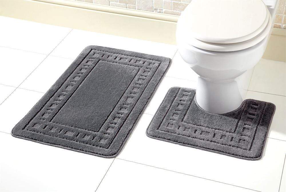 Miami Bath Mat Set Luxurious Ultra-Absorbent Non-Slip Bathroom Rugs with Multiple Color Options Perfect for Home Hotel or Guesthouse by OLIVIA ROCCO DARK GREY Bath Mat