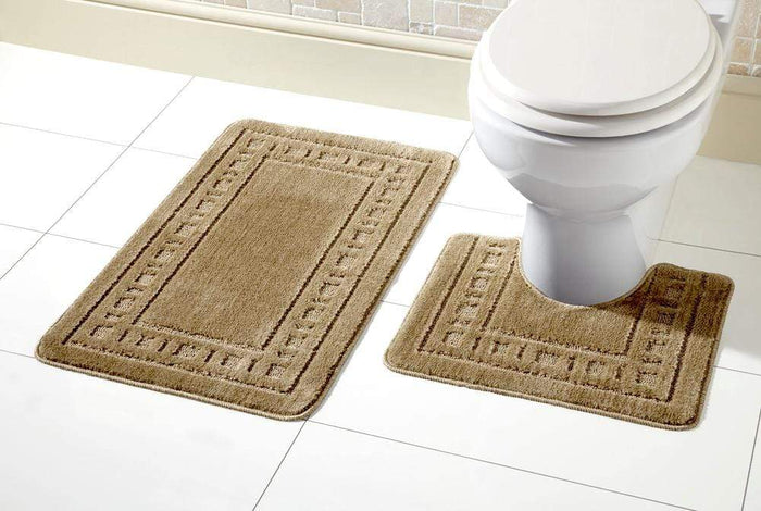 Miami Bath Mat Set Luxurious Ultra-Absorbent Non-Slip Bathroom Rugs with Multiple Color Options Perfect for Home Hotel or Guesthouse by OLIVIA ROCCO BISCUIT Bath Mat