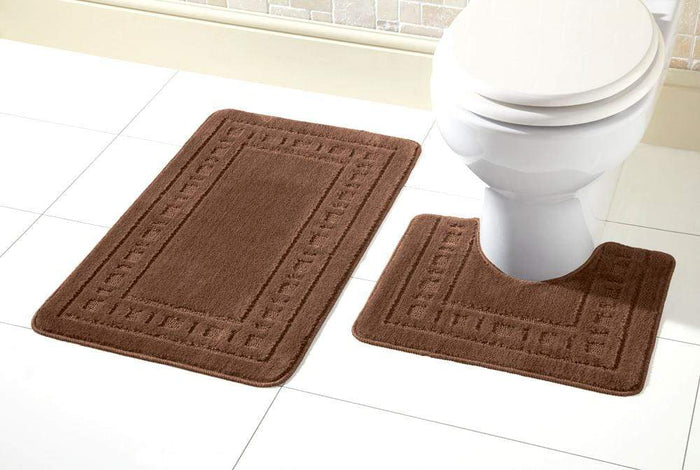 Miami Bath Mat Set Luxurious Ultra-Absorbent Non-Slip Bathroom Rugs with Multiple Color Options Perfect for Home Hotel or Guesthouse by OLIVIA ROCCO CHOCOLATE Bath Mat