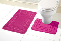 Miami Bath Mat Set Luxurious Ultra-Absorbent Non-Slip Bathroom Rugs with Multiple Color Options Perfect for Home Hotel or Guesthouse by OLIVIA ROCCO HOT PINK Bath Mat