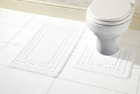 Miami Bath Mat Set Luxurious Ultra-Absorbent Non-Slip Bathroom Rugs with Multiple Color Options Perfect for Home Hotel or Guesthouse by OLIVIA ROCCO WHITE Bath Mat