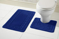 Miami Bath Mat Set Luxurious Ultra-Absorbent Non-Slip Bathroom Rugs with Multiple Color Options Perfect for Home Hotel or Guesthouse by OLIVIA ROCCO NAVY Bath Mat