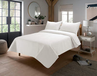 Capri Embossed Luxury Bedspread Set with Quilted Throw & Duvet Elegant Premium Bedding with Matching Pillow Shams Multiple Colours for Home Decor & Gifts by OLIVIA ROCCO WHITE Bedspread