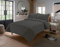 Capri Embossed Luxury Bedspread Set with Quilted Throw & Duvet Elegant Premium Bedding with Matching Pillow Shams Multiple Colours for Home Decor & Gifts by OLIVIA ROCCO CHARCOAL Bedspread