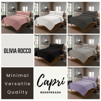 Capri Embossed Luxury Bedspread Set with Quilted Throw & Duvet Elegant Premium Bedding with Matching Pillow Shams Multiple Colours for Home Decor & Gifts by OLIVIA ROCCO Bedspread