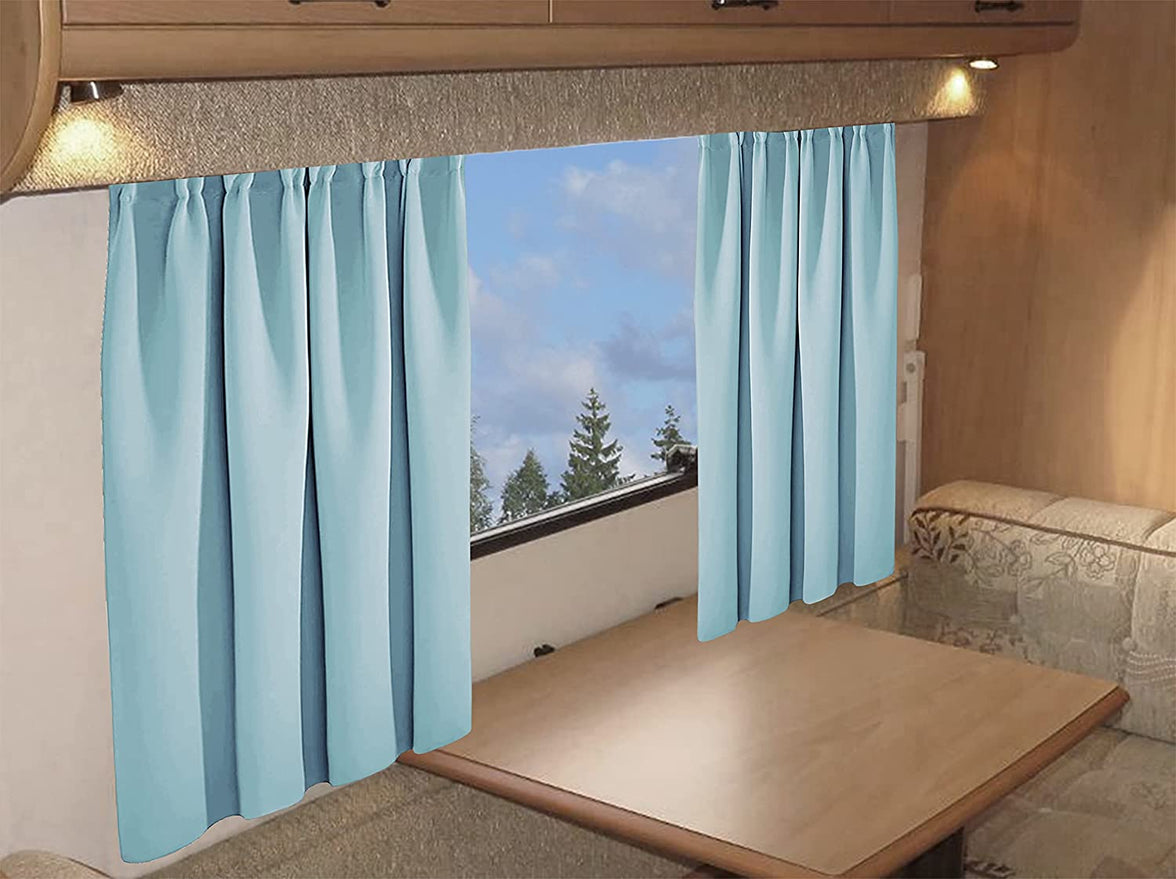 Blackout Thermal Curtains for Caravans and Campervans 100% Light Blocking 11 Colour Options Energy Efficient Pencil Pleat Panels by OLIVIA ROCCO 45” x 38” / DUCKEGG Curtain