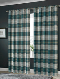 Blackout Thermal Curtains with Check and Marble Design Energy Saving Light Blocking Panels Multiple Sizes and Colours by OLIVIA ROCCO 45” x 54” / CHECK EMERALD GREEN Curtain