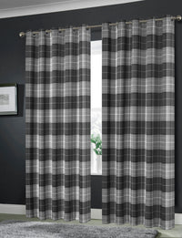 Blackout Thermal Curtains with Check and Marble Design Energy Saving Light Blocking Panels Multiple Sizes and Colours by OLIVIA ROCCO 45” x 54” / CHECK GREY Curtain