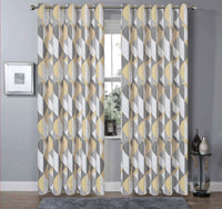 Blackout Thermal Curtains with Check and Marble Design Energy Saving Light Blocking Panels Multiple Sizes and Colours by OLIVIA ROCCO 45” x 54” / MARBLE GREY/OCHRE Curtain