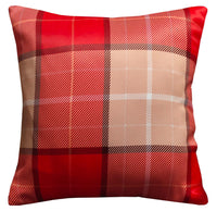 Blackout Thermal Curtains with Check and Marble Design Energy Saving Light Blocking Panels Multiple Sizes and Colours by OLIVIA ROCCO CUSHION COVER / CHECK RED Curtain
