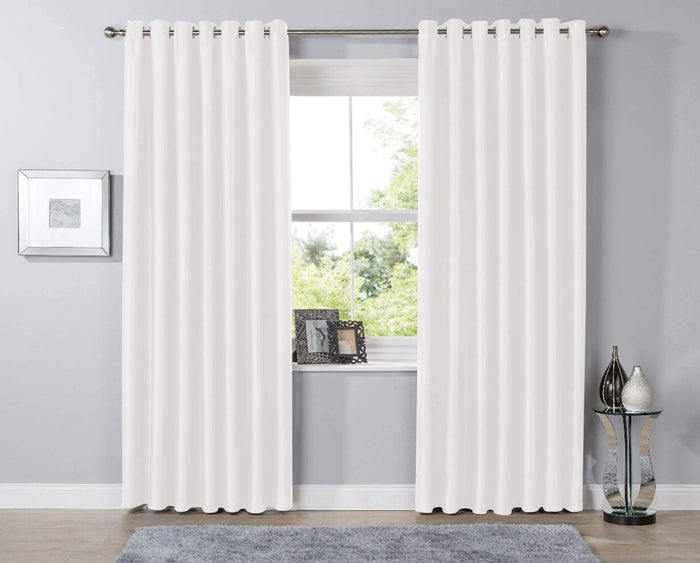Thermal Blackout Room Darkening Curtains Energy Saving Light Blocking Panels in 12 Colours for Bedrooms and Living Rooms Multiple Sizes by OLIVIA ROCCO 46” x 54” / WHITE Curtain