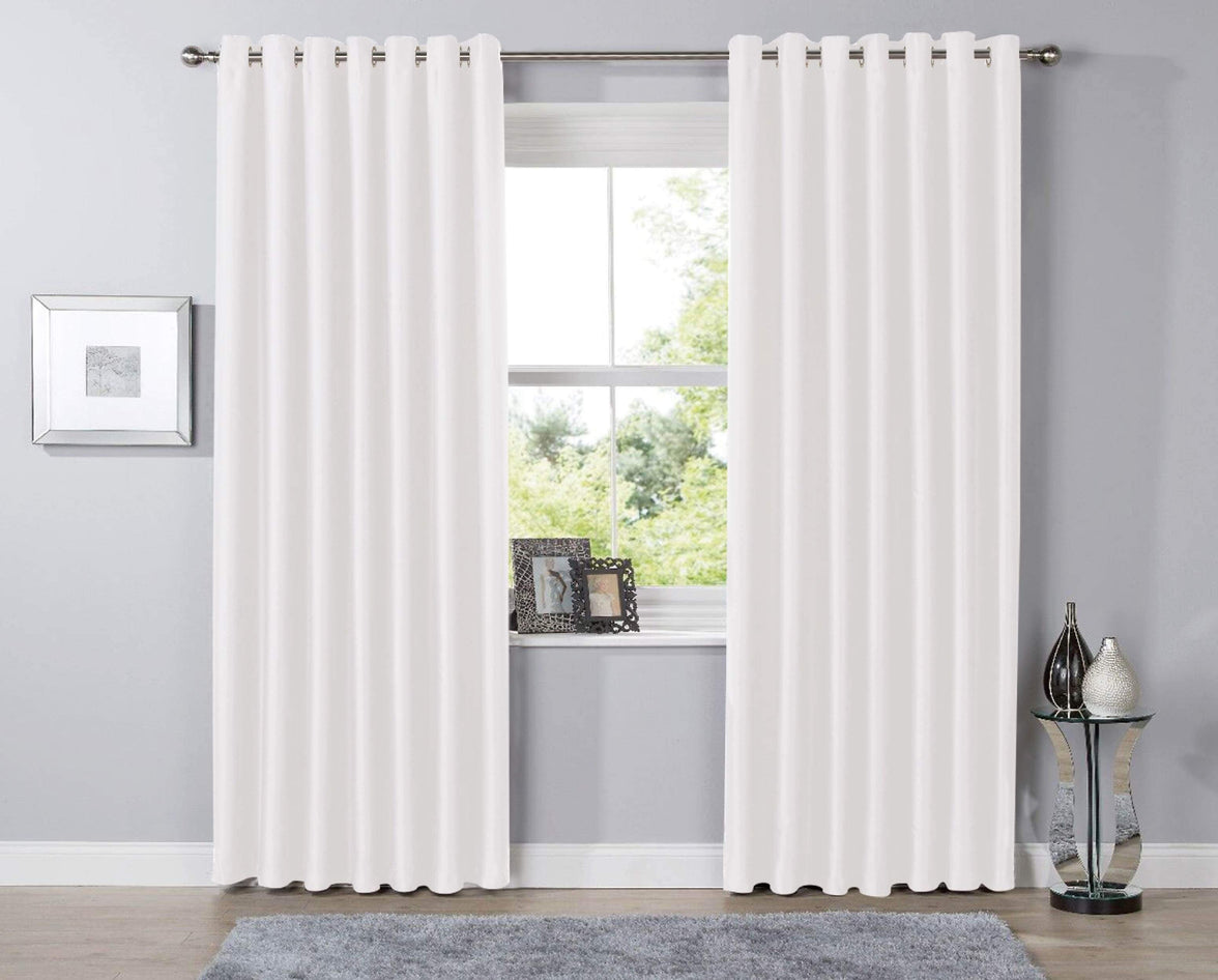 Thermal Blackout Room Darkening Curtains Energy Saving Light Blocking Panels in 12 Colours for Bedrooms and Living Rooms Multiple Sizes by OLIVIA ROCCO 46” x 54” / WHITE Curtain