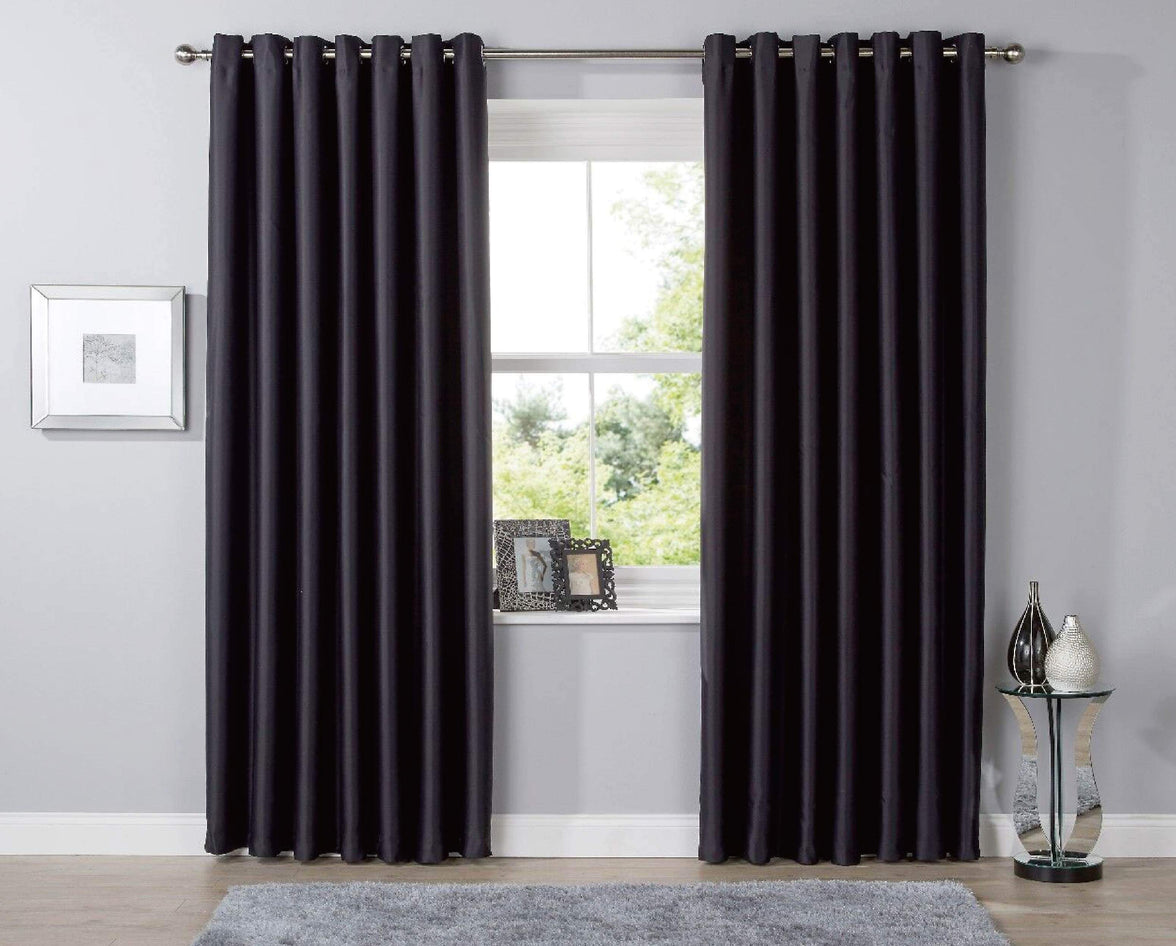 Thermal Blackout Room Darkening Curtains Energy Saving Light Blocking Panels in 12 Colours for Bedrooms and Living Rooms Multiple Sizes by OLIVIA ROCCO 46” x 54” / BLACK Curtain