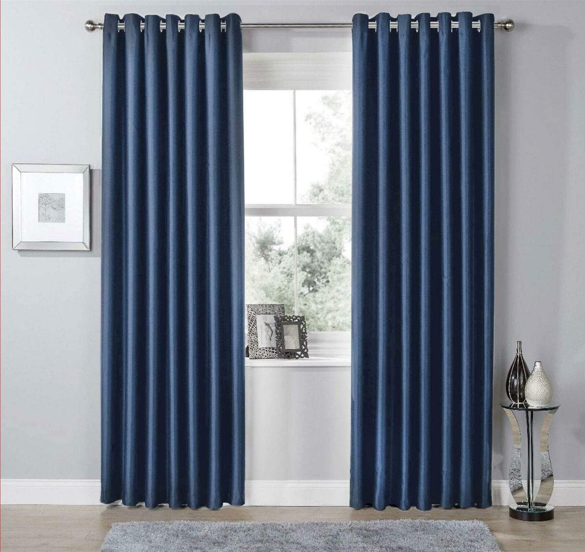 Thermal Blackout Room Darkening Curtains Energy Saving Light Blocking Panels in 12 Colours for Bedrooms and Living Rooms Multiple Sizes by OLIVIA ROCCO 46” x 54” / NAVY Curtain