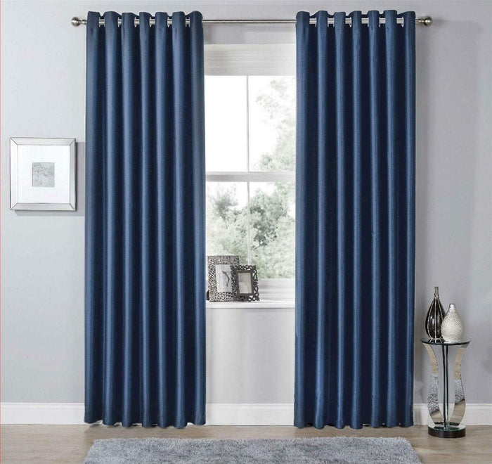 Thermal Blackout Room Darkening Curtains Energy Saving Light Blocking Panels in 12 Colours for Bedrooms and Living Rooms Multiple Sizes by OLIVIA ROCCO 46” x 54” / NAVY Curtain