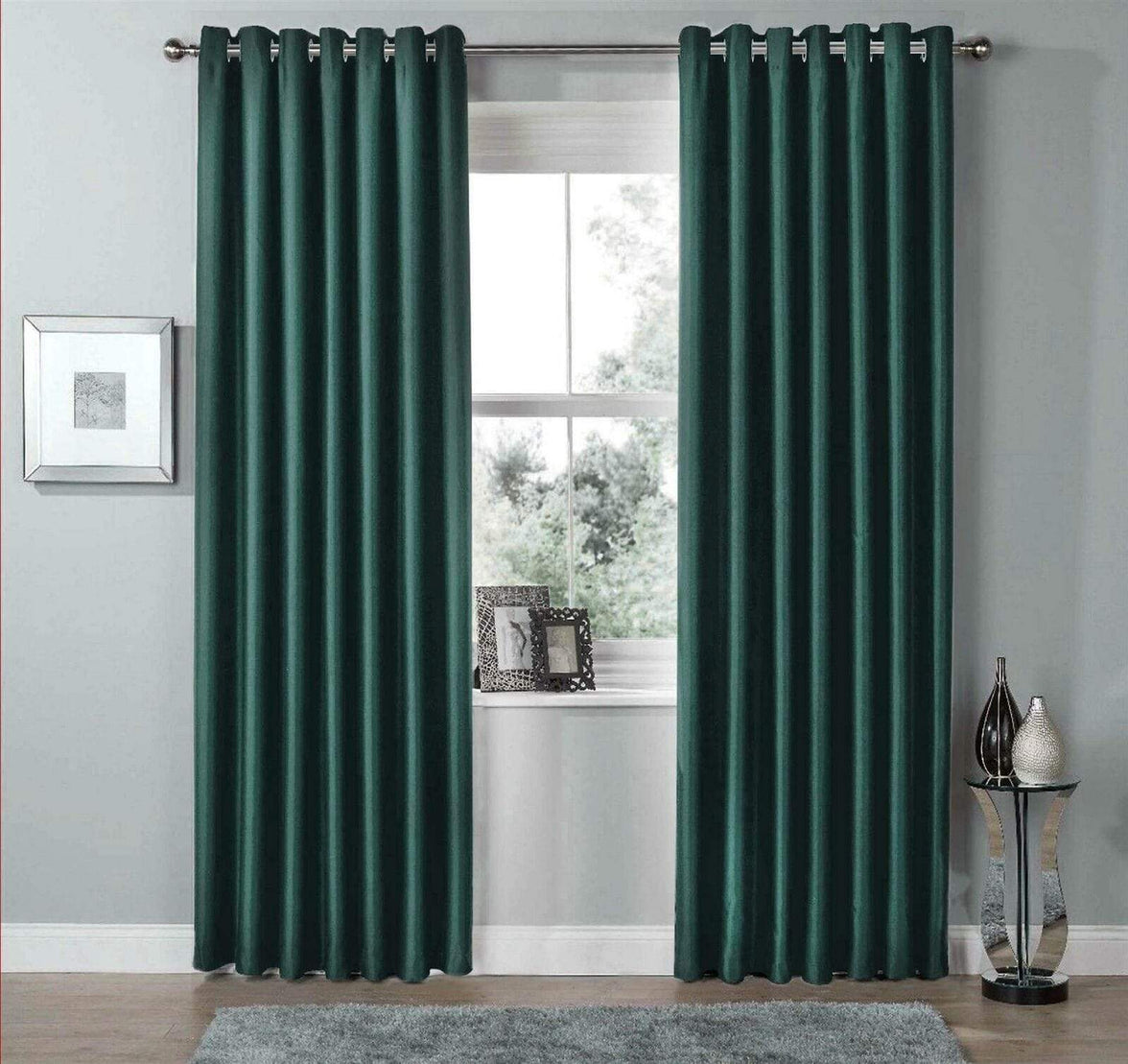 Thermal Blackout Room Darkening Curtains Energy Saving Light Blocking Panels in 12 Colours for Bedrooms and Living Rooms Multiple Sizes by OLIVIA ROCCO 46” x 54” / EMERALD GREEN Curtain
