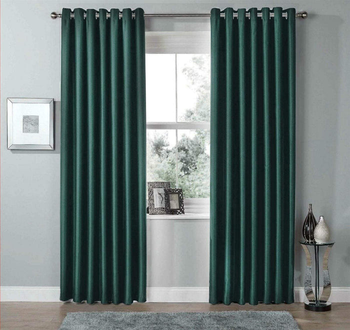 Thermal Blackout Room Darkening Curtains Energy Saving Light Blocking Panels in 12 Colours for Bedrooms and Living Rooms Multiple Sizes by OLIVIA ROCCO 46” x 54” / EMERALD GREEN Curtain