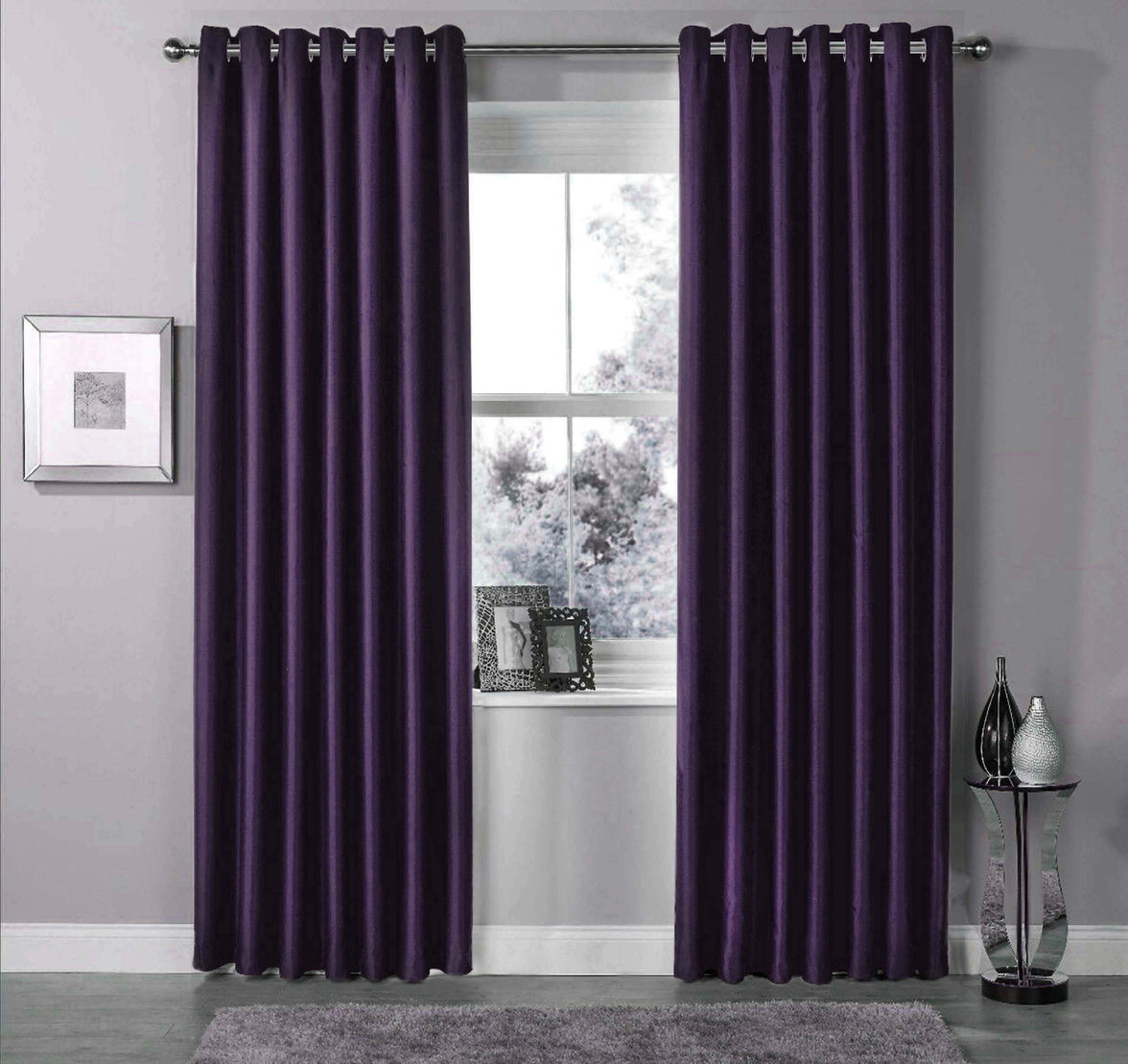 Thermal Blackout Room Darkening Curtains Energy Saving Light Blocking Panels in 12 Colours for Bedrooms and Living Rooms Multiple Sizes by OLIVIA ROCCO 46” x 54” / PURPLE Curtain