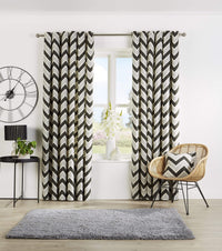 Chevron Pattern Curtains with Matching Cushion Covers Luxurious High-Quality Polyester Cotton Blend for Living Room and Bedroom Multiple Sizes OEKO-TEX Certified by OLIVIA ROCCO 46” x 54” / GREY Curtain