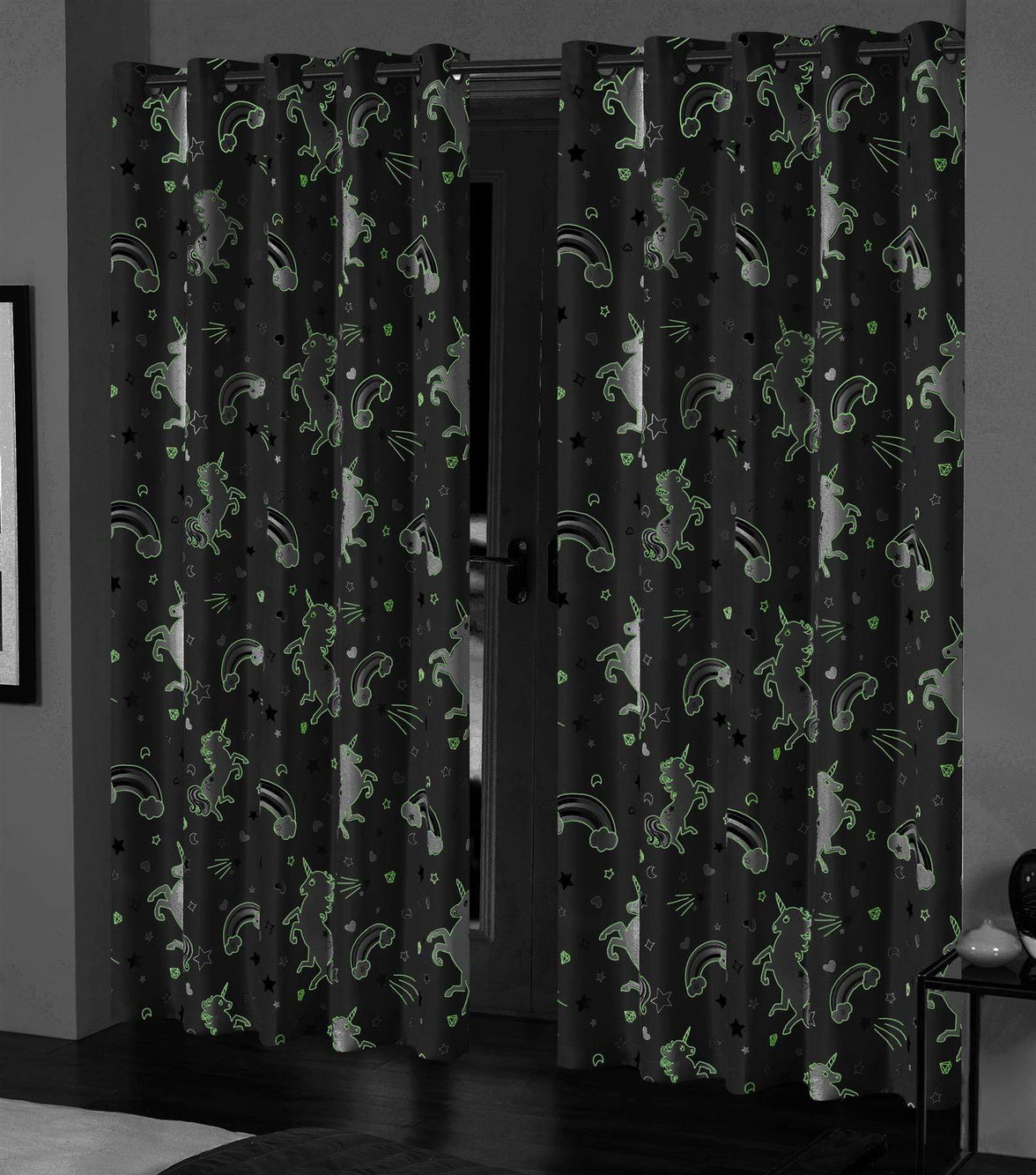 Glow In The Dark Blackout Curtains with Thermal Energy Saving Panels Noise Absorbing Heavy Thick for Bedrooms and Home Theaters by OLIVIA ROCCO Curtain