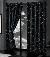 Glow In The Dark Blackout Curtains with Thermal Energy Saving Panels Noise Absorbing Heavy Thick for Bedrooms and Home Theaters by OLIVIA ROCCO Curtain