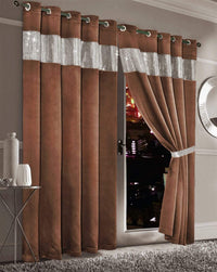 Diamante Blackout Curtains with Glitz Detailing Room Darkening Eyelet Ring Top Thermal Insulation Multiple Colors and Sizes by OLIVIA ROCCO 66” x 54” / RUST Curtain