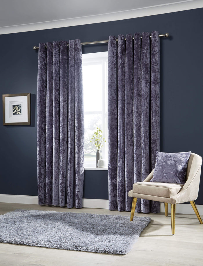 Crushed Velvet Curtains with Eyelet Ring Top Multiple Sizes & Colors Premium OEKO-TEX Certified Elegant Fabric for Bedrooms & Living Rooms by OLIVIA ROCCO 66” x 54” / MAUVE Curtain